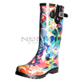 View detail information about 'Puddles - Blue Multi Flower' - Boots